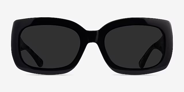 Courteney Rectangle Black Sunglasses